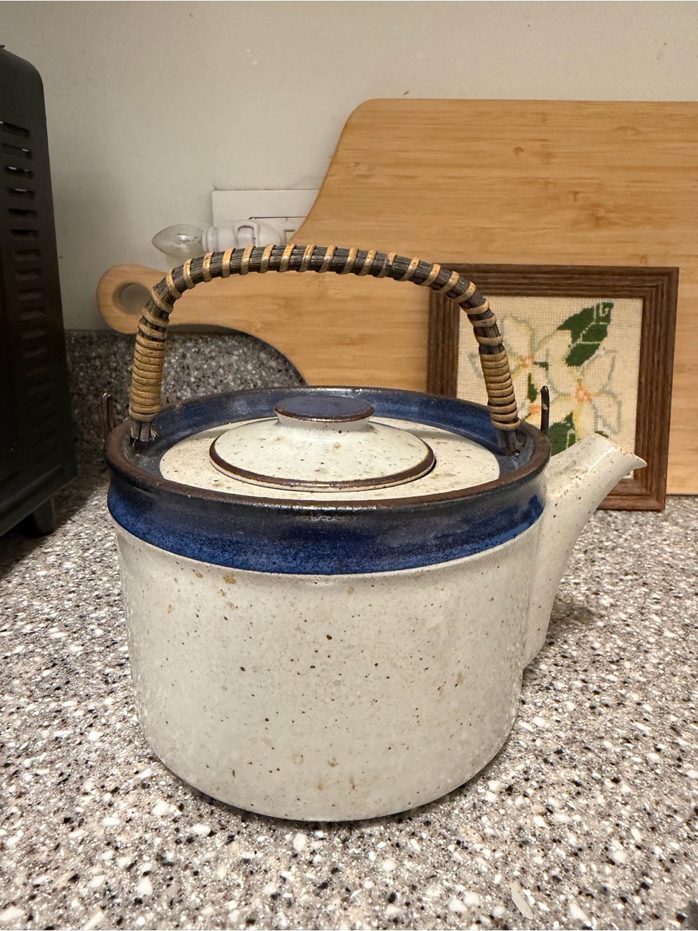 Knabstrup Danish Ceramic Stoneware Teapot with Woven Handle